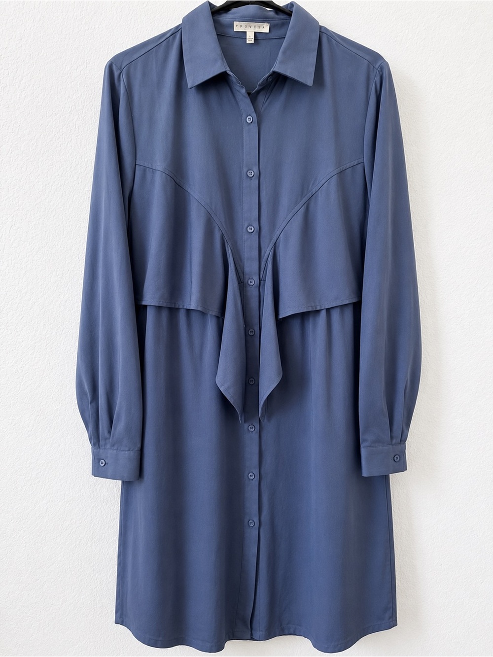 Promesa Slate Blue Long-Sleeve Shirt Dress